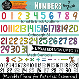 Numbers Clip Art: Movable Pieces for Paperless Resources