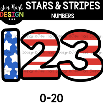 Preview of Numbers Clip Art - Stars and Stripes - Jen Hart Design