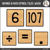 Numbers Clipart, 0-120, Math Symbols - WOODEN