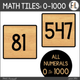 Numbers Clipart, Moveable Tiles - 0 through 1000 - WOOD