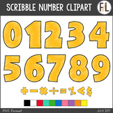 Numbers Clipart - Scribble Style, 0-9