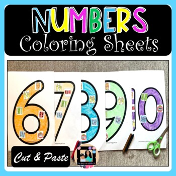 Preview of Numbers Coloring Activity Subitizing Number sense 1-10 Counting Practice
