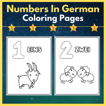 Preview of Numbers Coloring Pages 1-10: Fun & Educational Coloring Sheets In German