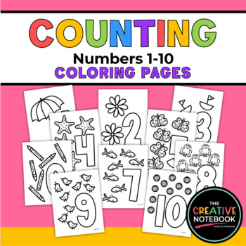 number coloring pages 1 10 teaching resources teachers pay teachers