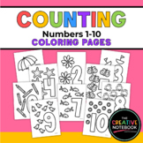 Numbers Coloring Pages, Counting 1-10, Preschool Printable