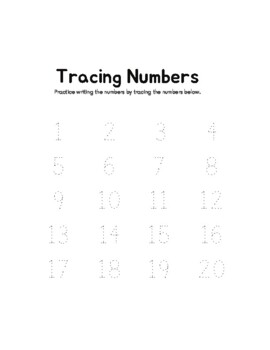 Preview of Numbers Coloring and Tracing Preview