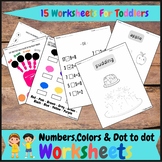 Numbers, Colors & Dot to Dot Worksheets for Toddlers