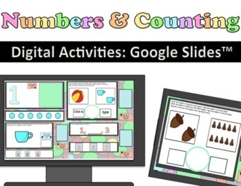 Preview of Numbers & Counting Activities for Google Slides™️  Preschool, Pre-K & Kinder