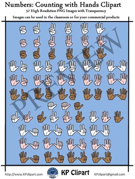 Preview of Numbers Counting with Hands Clipart