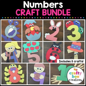Preview of Numbers Craft Bundle | Number Activities | Counting | Math
