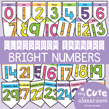 numbers display bright numbers 0 30 banner by from the pond tpt