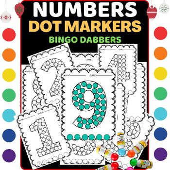 Numbers Dot Markers Number Recognition 0-10 Bingo dabbers Worksheets