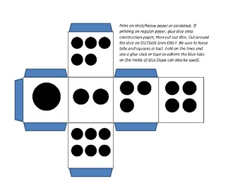 large dice numbers dots by special edition classroom tpt