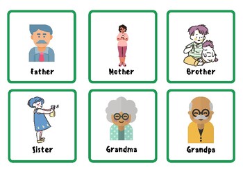 Preview of Numbers/Family Members/Colors Flashcards (FR/ENG)