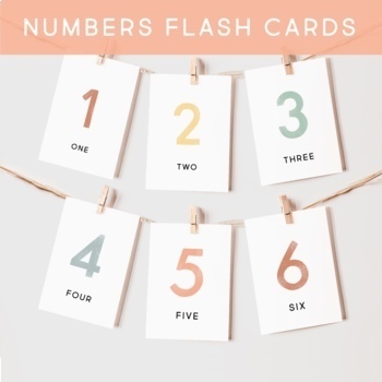 Preview of Numbers Flash Cards, Centers, Calming Corner, Montessori, Classroom, Decor