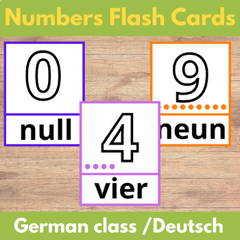 Preview of Numbers Flash Cards for the German class | Worksheets