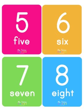 Numbers Flashcards by Maria Teresa Trujillo | TPT
