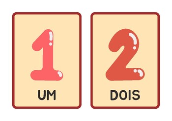 Preview of Numbers Flashcards - Brazilian PT