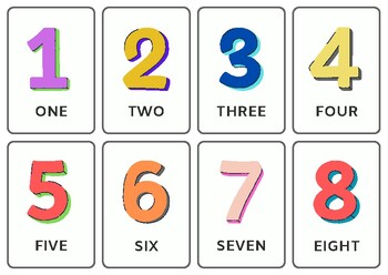Preview of Numbers Flashcards for Preschool, Kindergarten, and Homeschooling