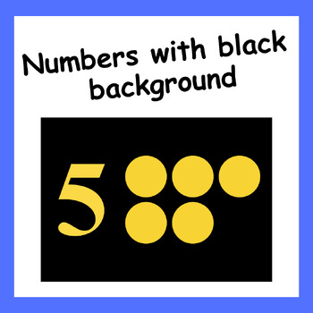 Preview of Numbers Flashcards with dots  for kids with Cortical Visual Impairment ;CVI