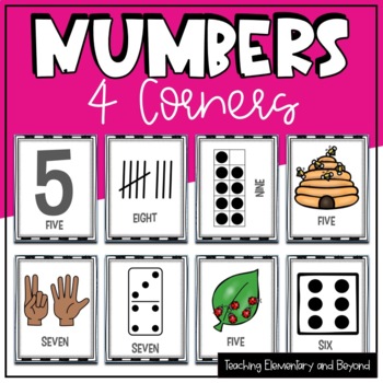 Numbers Four Corners Game to Develop Number Sense Fluency