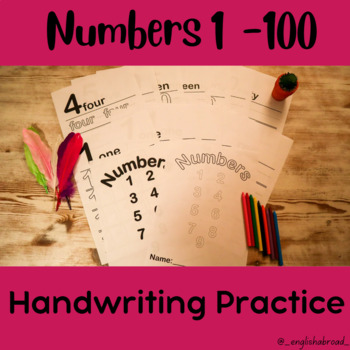 Preview of Numbers Handwriting Practice - EFL Young Learners