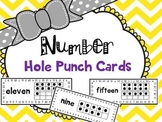 Numbers Hole Punch Cards- Distance Learning