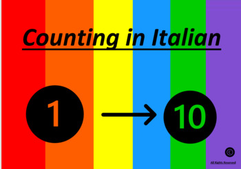 Preview of Numbers In Italian 1 - 10