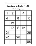 Numbers In Order: 1-35 & 35-1