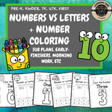 Numbers, Letters, and Coloring - PreK, Kindergarten, TK, U