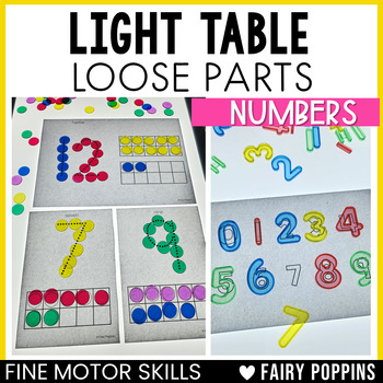 Preview of Numbers Light Table Activities | Loose Parts Fine Motor Activities