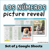 Numbers / Los números - 3 Self-Checking Picture Reveal She