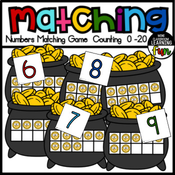 Preview of Numbers Matching Game | Counting Flashcard 0-20 | Pot Gold Ten Frames
