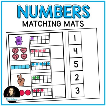 Preview of Numbers Matching Mats Practice Counting and Addition