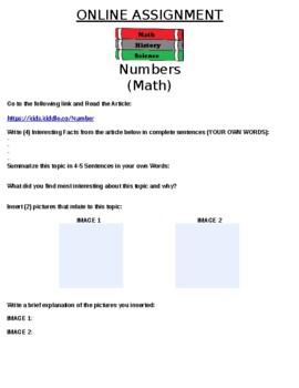 Preview of Numbers (Math) Online Assignment