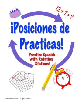 Preview of Numbers in Spanish: Math, Time, & Dates Station Practice!