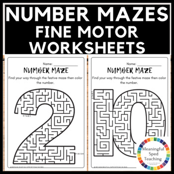 Preview of Numbers Mazes: Fine Motor and Pre-Writing Printable Worksheet