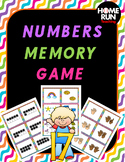 Numbers 1-20 Matching Memory Game