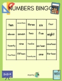 Numbers' Names Bingo Cards
