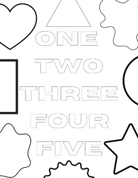 Preview of Numbers One - Five / Shapes - Collaborative Poster _ Group Coloring