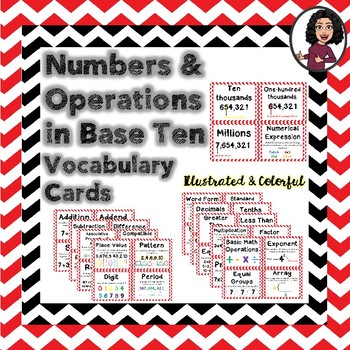 Preview of Numbers & Operation in Base Ten Vocabulary Cards Grades 3-5