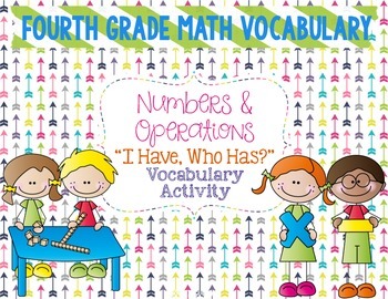 Preview of Numbers & Operations Math Vocabulary "I Have, Who Has?" Review Game