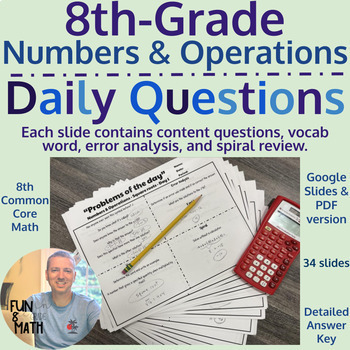 Preview of Numbers & Operations 8th Grade Unit - Daily Question