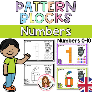 Preview of Numbers Pattern Blocks. Math Center. English