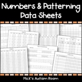 Numbers & Patterning Data Sheets (Number ID, 1:1 Correspon
