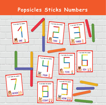 Preview of Numbers Popsicle Sticks Activity for Kids