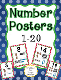 Numbers Posters, 1-20 Using Fingers, Base Tens, Tally Mark