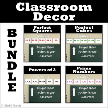 Preview of Numbers Posters Classroom Decor BUNDLE