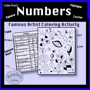 Preview of Numbers (Prime, Square, Cube, Multiple, Factor) Coloring Activity