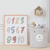 Numbers Print, Educational Posters, Classroom Decor, Count
